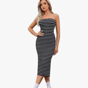 Black and White Striped Dress